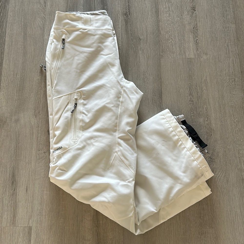 PATAGONIA H2NO WHITE SKI SNOW PANTS WOMENS LARGE
